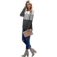 thumbnail image 3 of ONLYSHE Long Sleeve Tunic Tops Casual Sweatshirts for Women Crewneck Color Block Pullover T Shirts Lounge Wear, 3 of 7