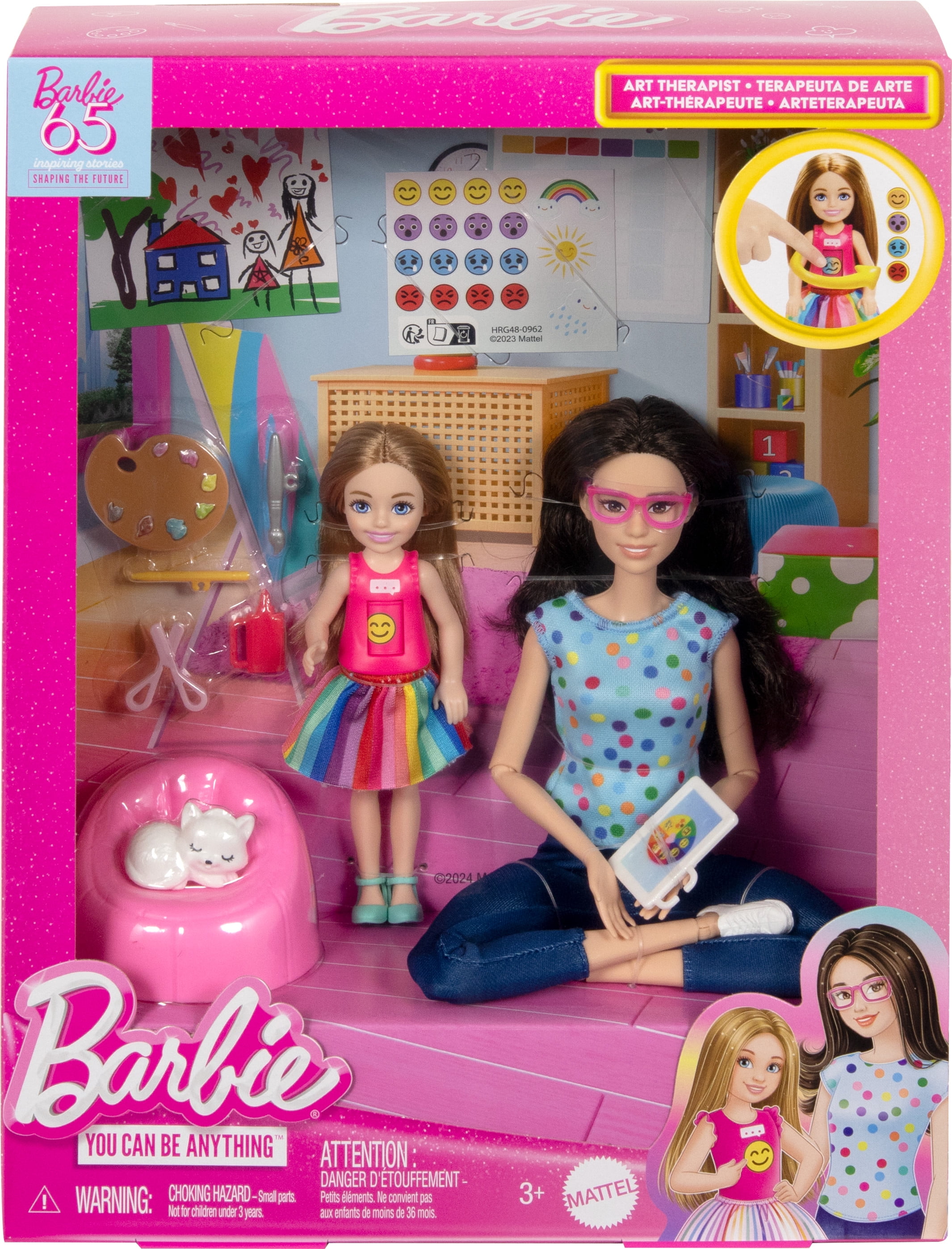 Barbieアームレスト2個セット Barbie Art Therapy Playset with 2 Dolls, Pet & Accessories, Shirt
