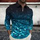 thumbnail image 1 of Blusa y camisa de manga larga con cuello vuelto para hombre, jersey de solapa con cremallera y manga larga, blusa informal estampada para San Valentín, poliéster para hombre, 1 of 5