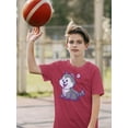 thumbnail image 2 of Cute Cartoon Husky Pup T-Shirt Juniors -Image by Shutterstock,  x-Small, 2 of 4