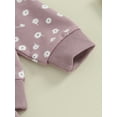 thumbnail image 6 of Caoirhny Baby Girls Outfit, Flower Print Long Sleeve Crew Neck Sweatshirt Sweatpants Headband Fall Outfit, 6 of 9