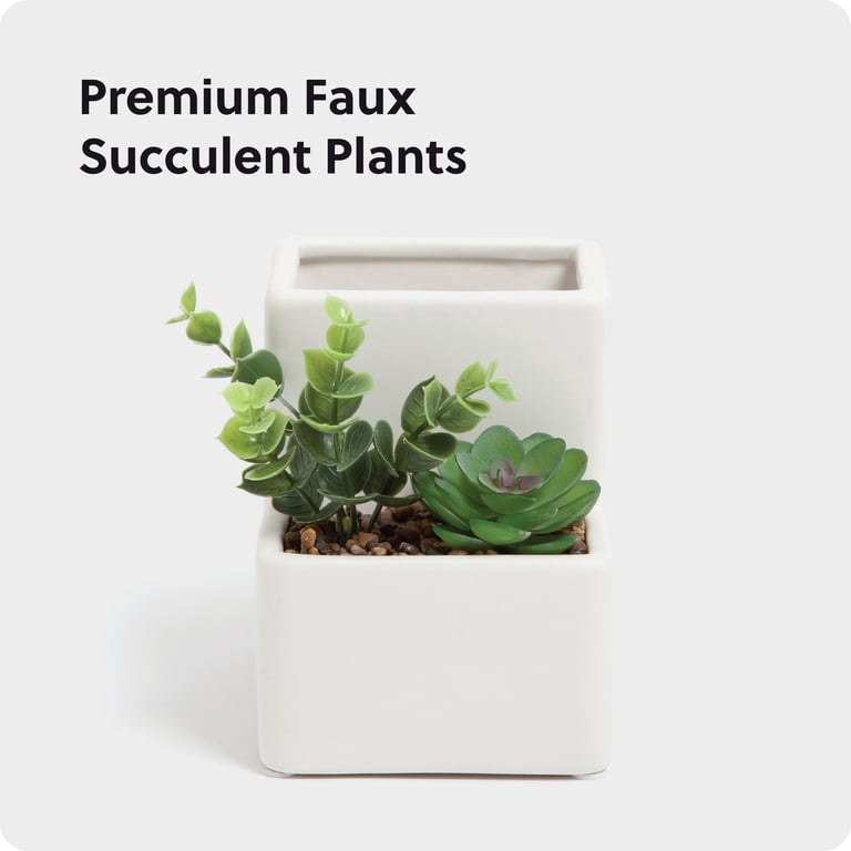 U Brands Ceramic Desktop Planter Pencil Cup, White photo 3