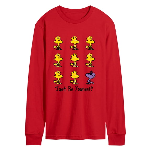 Peanuts - Just Be Yourself Woodstock & Raymond Men's Long Sleeve Graphic T-Shirt