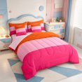 thumbnail image 2 of Erosebridal Line Geometric Print 7pcs Queen Bedding,Mid-Century Lines Bedding Comforter Set Queen,Pink Reversible, 2 of 7