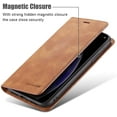 thumbnail image 2 of Premium PU Leather Flip Folio Case for iPhone XR, Protective Case with Kickstand Card Slot Holder Hidden Magnetic Closure Shockproof Wallet Cover for iPhone XR - Brown, 2 of 7