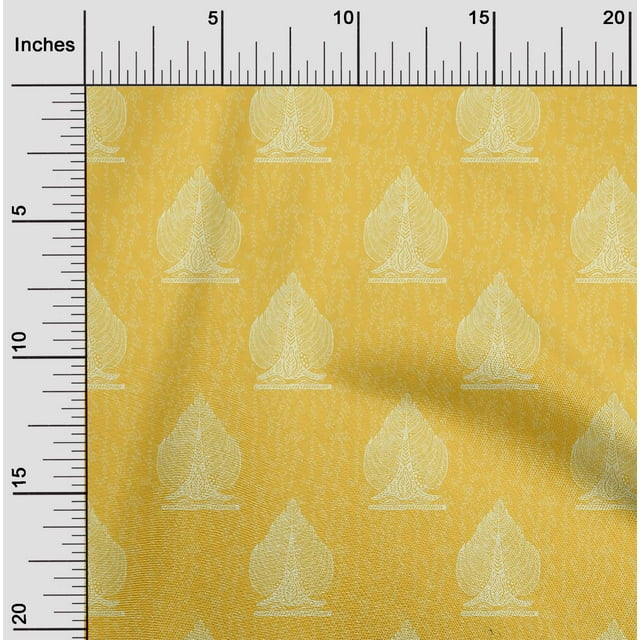 oneOone Polyester Lycra Fabric Leaves & Tree Block Fabric Prints By Yard 56 Inch Wide