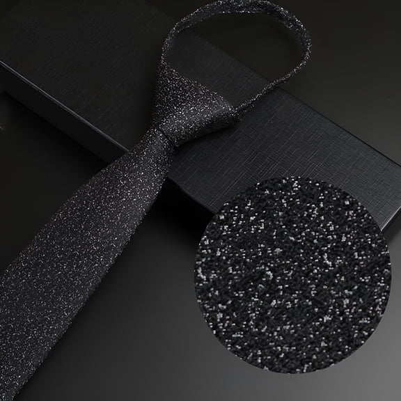 TELOLY Striped Zipper Men Plaid All Match Neck Tie for Wedding