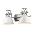 thumbnail image 1 of Golden Lighting Duncan 2-Light Metal Bath Vanity in Pewter/White, 1 of 3