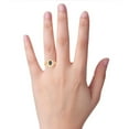 thumbnail image 4 of Three Stone Lab-Created Sapphire Diamond Peekaboo Halo Engagement Ring In 14k Yellow Gold, 4 of 6