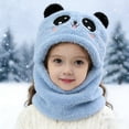 thumbnail image 2 of AJGRHE Scarf Hat for Kids Warm Kids Earflap Hat With Scarf Winter Boys Girls Toddler Cold Weather Knitted Blue One Size, 2 of 4