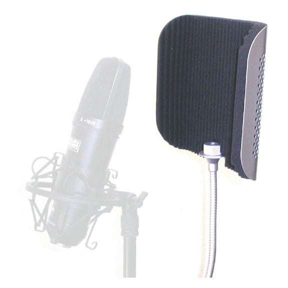 5" x 7" Aluminum/Acoustic Foam Microphone Anti-Reflection Panel with clamp and gooseneck