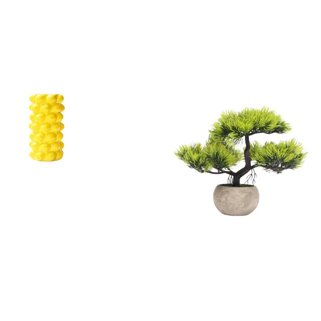 Jarrón de con flores para escritorio, con bonsái artificial y vegetación, ideal para centros de mesa y salas de estar.
