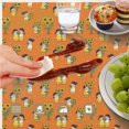 thumbnail image 6 of Sunflower and Figure Orange Pattern Round Tablecloth 70"x70", Wrinkle Resistant Wipeable Table Cover for Kitchen Dining Room Picnic Patio and Party, 6 of 6