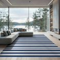 thumbnail image 2 of ODIKA 8'x10' Welcome Striped Door Nautical Beachy Symmetrical Wide Bands Front Washable Area Rug None Non-Shedding, Easy Care, for King Size Bedroom Under Bed, Master Suite, 2 of 7