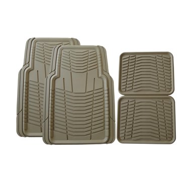 BDK Heavy Duty All-Weather Car Floor Mats – Universal Fit For Auto, Van, Truck, SUV – Black