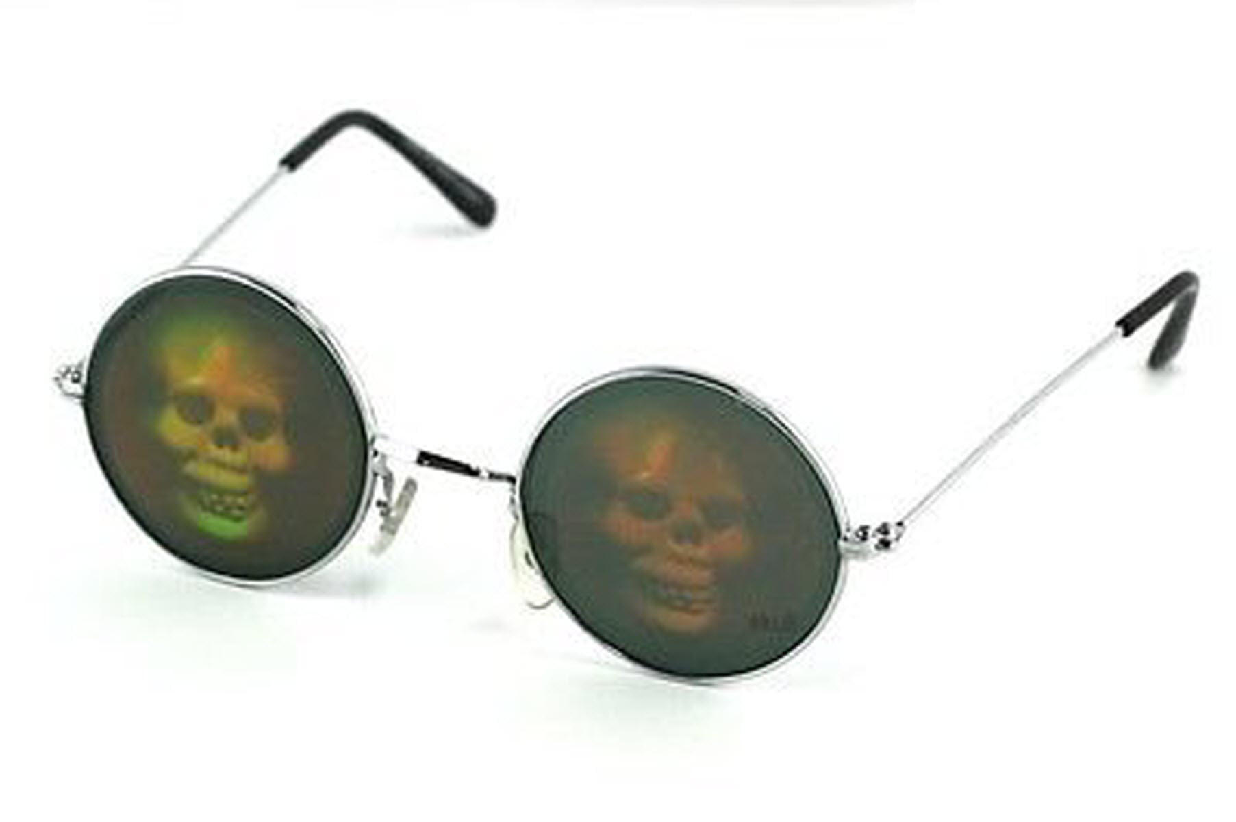 Halloween Glasses With Holographic Skull Mens Ladies Fancy Dress Accessory 