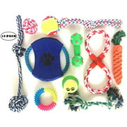 Irispets Puppy Teething Chew Toys: Fun and Interactive Puppy and Dog Teething Chew Toys Variety Set Mix (10 Pack) (Ropes, Balls, Plushies, etc) Rope Knot Dog Toy Great for Teething(Random Colors)