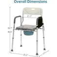 thumbnail image 2 of ELENKER 4-in-1 Raised Toilet Seat with Handles and Back, Medical Bedside Commode Chair, Adjustable Toilet Safety Frame, Shower Chair with Collapsible Basin, 2 of 7