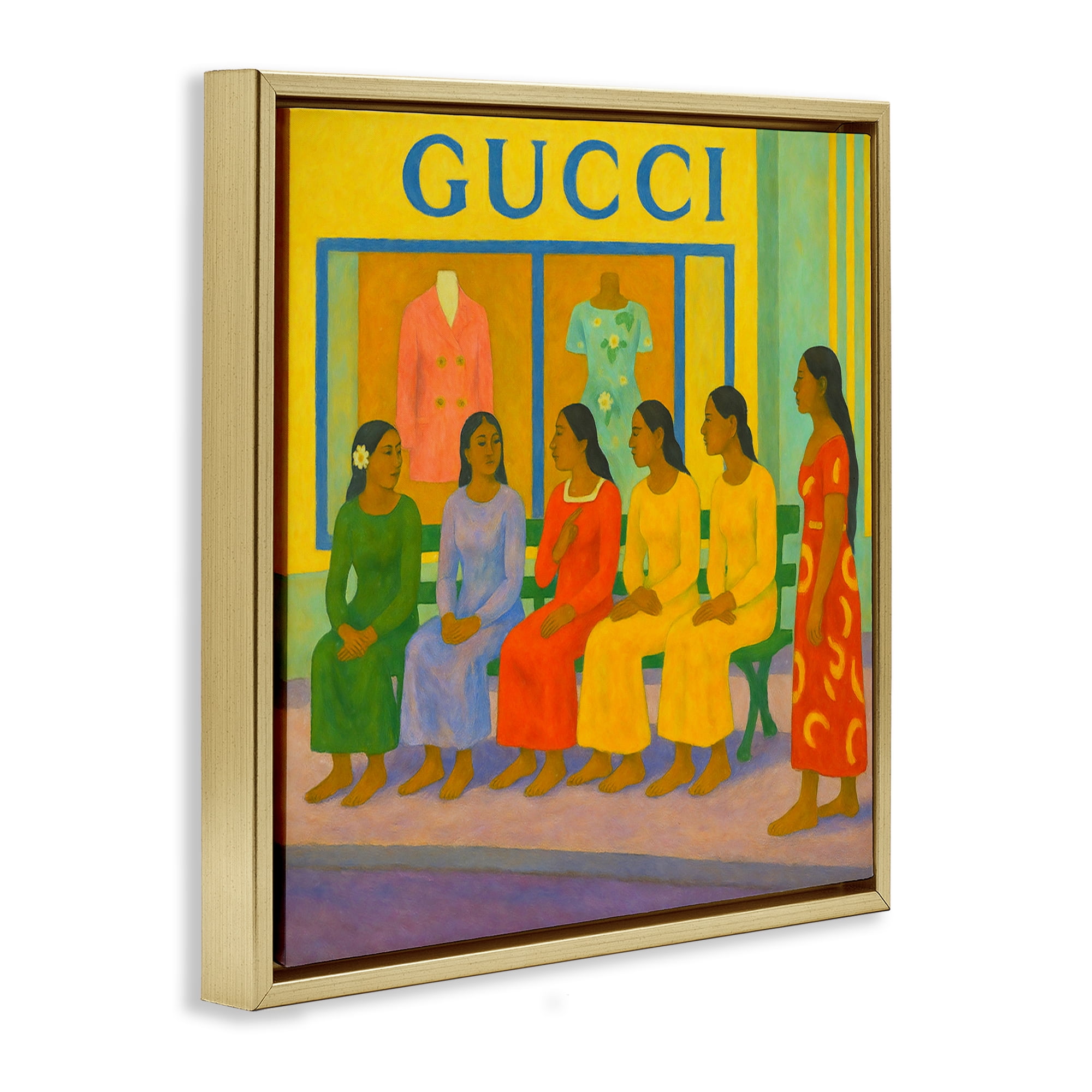 Stupell Industries Gaugin Style Glam Gold Framed Floater Canvas Wall Art, design by Grotto Studios