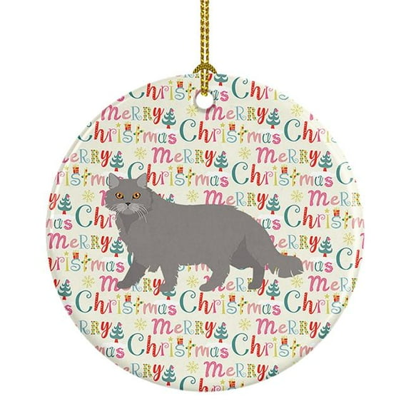 British Longhair Cat Christmas Ceramic Ornament 2.8 in x 2.8 in