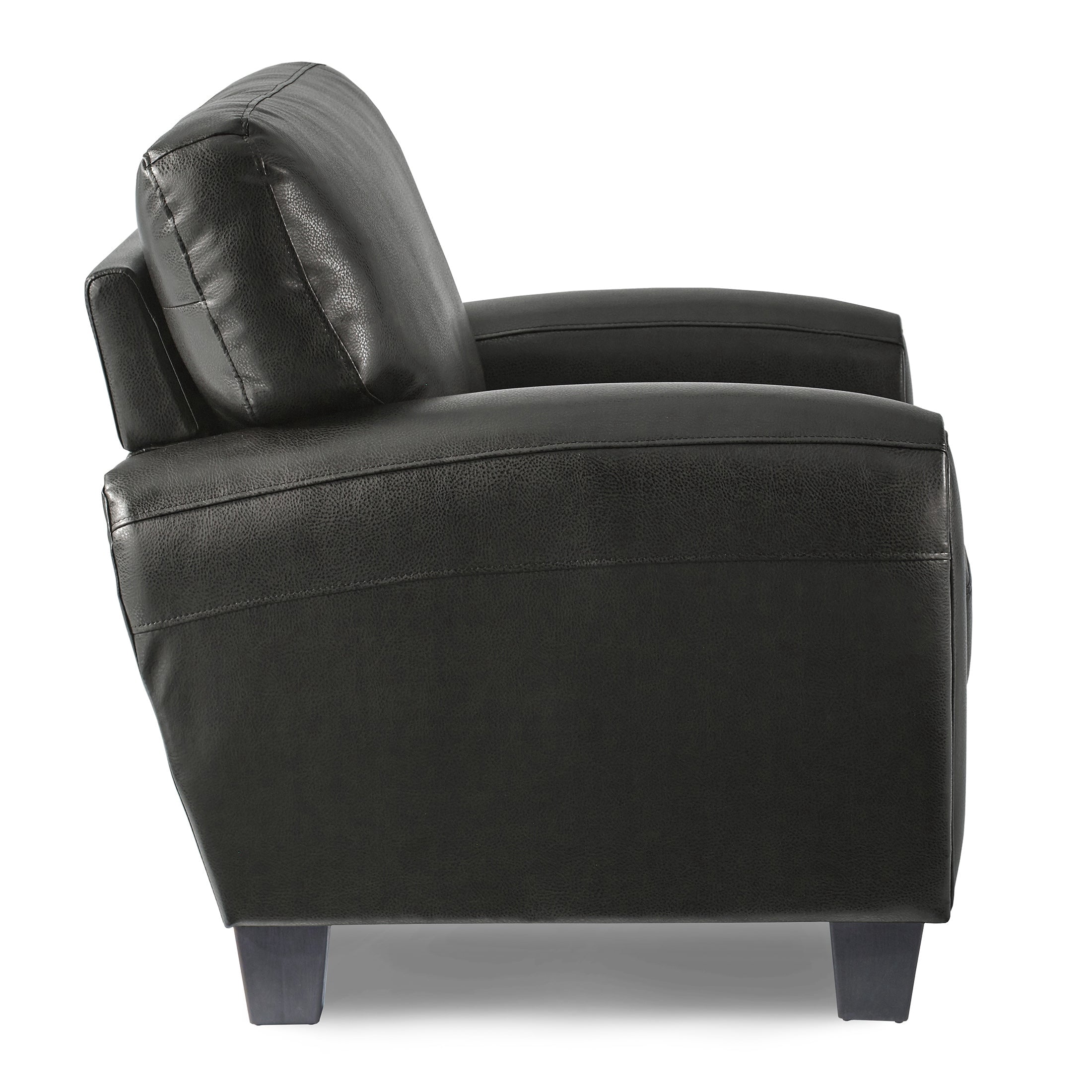 OakvillePark Arcadia Faux Leather Upholstered Living Room Chair, Black