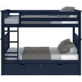 thumbnail image 4 of BEDSMART Lits Superposés Simple sur Simple en Bois Massif avec Rangement / Bleu, 4 of 7