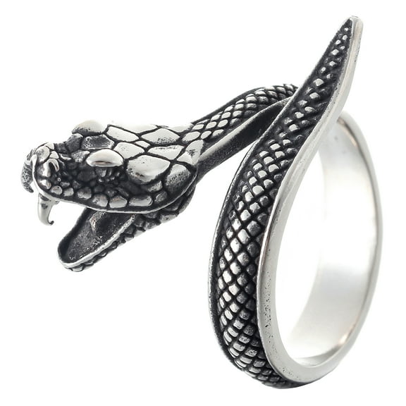 ZMY Home Stainless Steel Snake Ring Perfect for Edgy Style and Animal Lovers Jewelry (11)