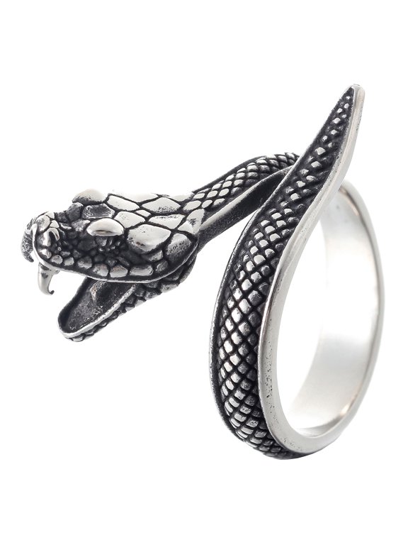 Stainless Steel Snake Ring Perfect for Edgy Style and Animal Lovers Jewelry (9)