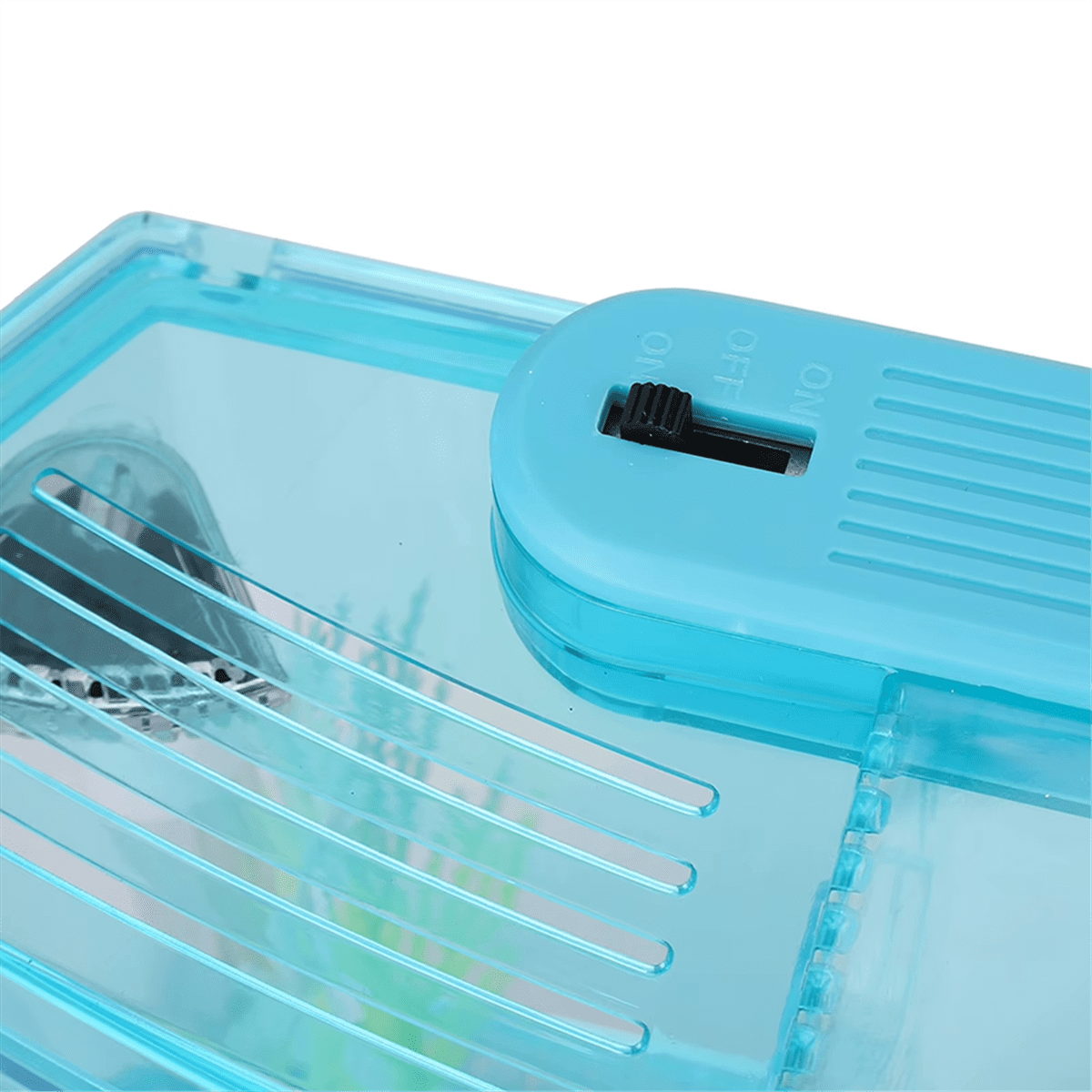 Mini Breeding Fish Tank Aquarium Fish Tank LED Acrylic Three Divisions Breeding Isolation Box for Small Fishes Blue