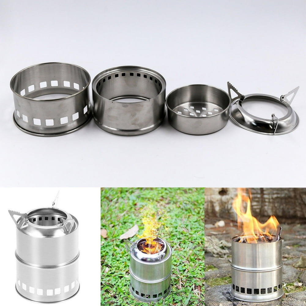Outdoor Camping Woodburning Stove Backpacking Portable Survival BBQ