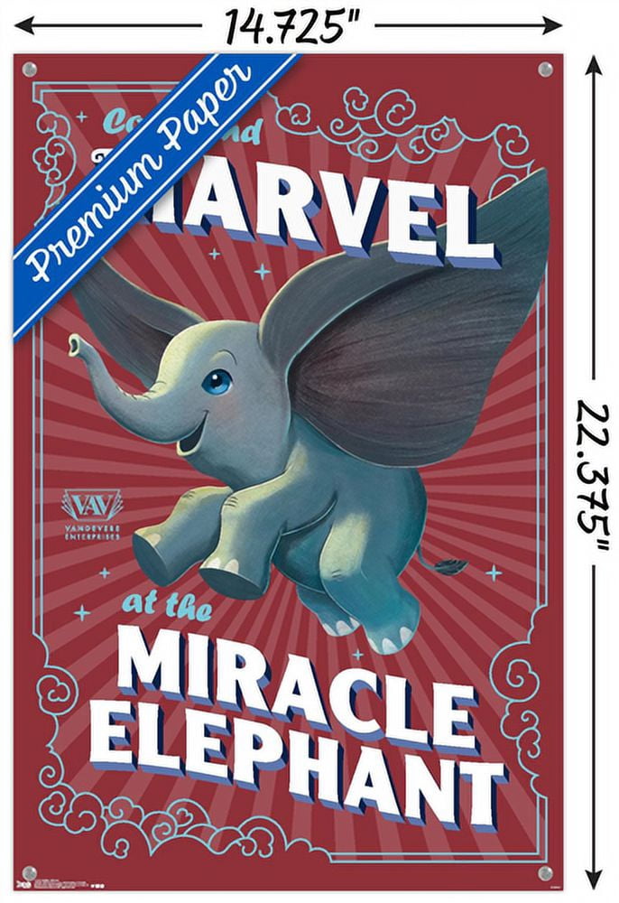 Disney Dumbo - Wonder Wall Poster with Push Pins, 14.725" x 22.375"