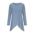 thumbnail image 4 of BLVB Womens Tunic Tops to Wear with Leggings Crewneck Long Sleeve Irregular Hem Casual Plus Size Shirts Tees, 4 of 7