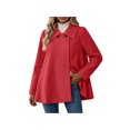 thumbnail image 3 of Zynoxe Womens Jackets With Buttons Classic Lapel Collar Winter Jackets for Women Loose Long Sleeve Mid‑Length Open Front Coat Versatile Solid Color Casual Outerwear Coat 2 Ways To Wear M, 3 of 10