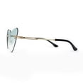 thumbnail image 4 of Womens Gothic Luxe Rimless Beveled Lens Cat Eye Heart Sunglasses Gold Green, 4 of 4