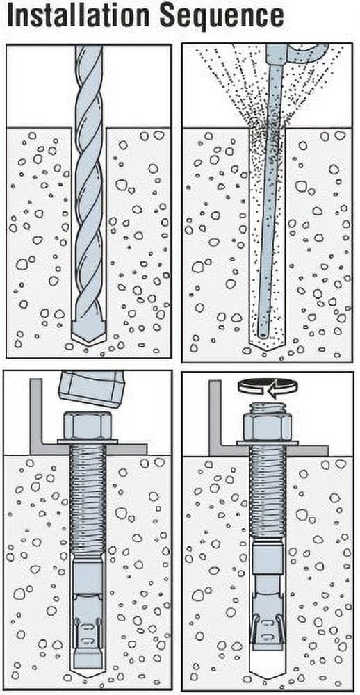 1PC Simpson Strong-Tie Strong-Bolt 2 Wedge Anchor — Construction & DIY Use, Standard Hardware Spec