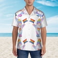 thumbnail image 4 of Fotbe LGBT Gnomes Hawaiian Shirt for Men Unisex Summer Beach Casual Short Sleeve Cotton Linen Button Down Shirts-Medium, 4 of 9
