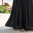 thumbnail image 4 of IUYRTFE Women Cotton Linen Maxi Skirt Solid Color High Waist Flowy Long Beach Skirt, 4 of 5
