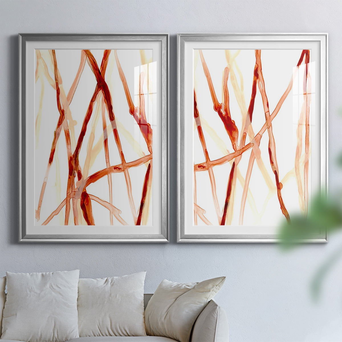Wexford Home Runnel V Premium Framed Print, 26.5" x 36.5" - Ready to Hang, Silver (Set of 2)