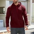 thumbnail image 6 of Wangmeiwg Mens Sweatshirts Men's Solid Color Hooded Sweater with Long Sleeves and Front Pocket for Autumn and Winter Comfort XL Red, 6 of 9