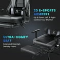 thumbnail image 3 of JONPONY Big and Tall Gaming Chair with Footrest 400lbs Massage Gamer Chair with Memory Foam Adjustable Tilt Back Angle & Armrest, High Back Leather Computer Office Chair，Grey, 3 of 8