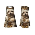 thumbnail image 3 of Salouo Regal Dog In Royal Attire for Women's Summer Dresses 2025 Beach Casual U Neck Sleeveless Tank Loose Sundress with Pocket -X-Large, 3 of 7