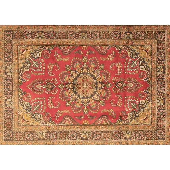 Ahgly Company Indoor Rectangle Medallion Brown Traditional Area Rugs, 8' x 12'