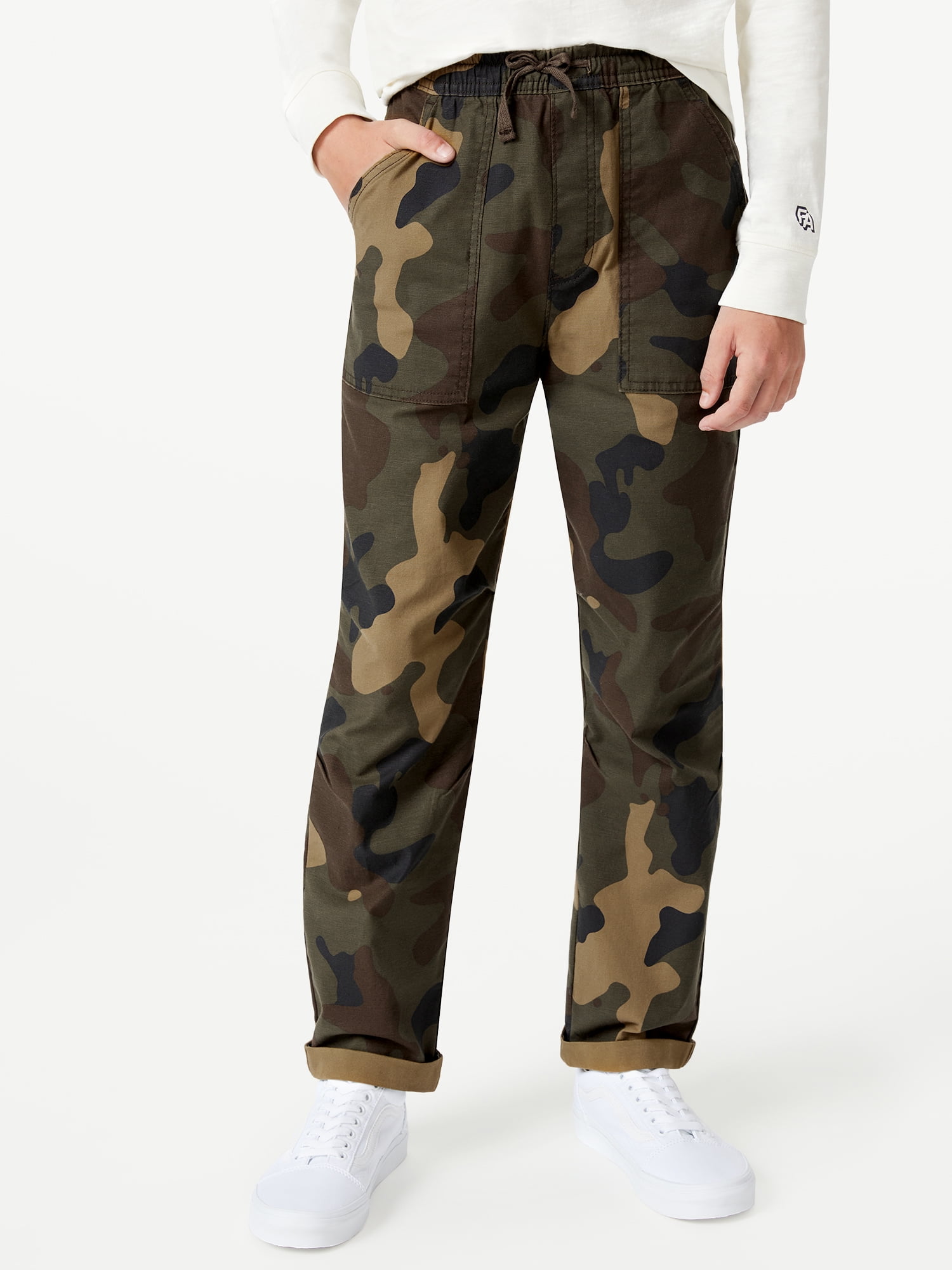 Free Assembly Boys Twill Fatigue Pants, Sizes 4-18