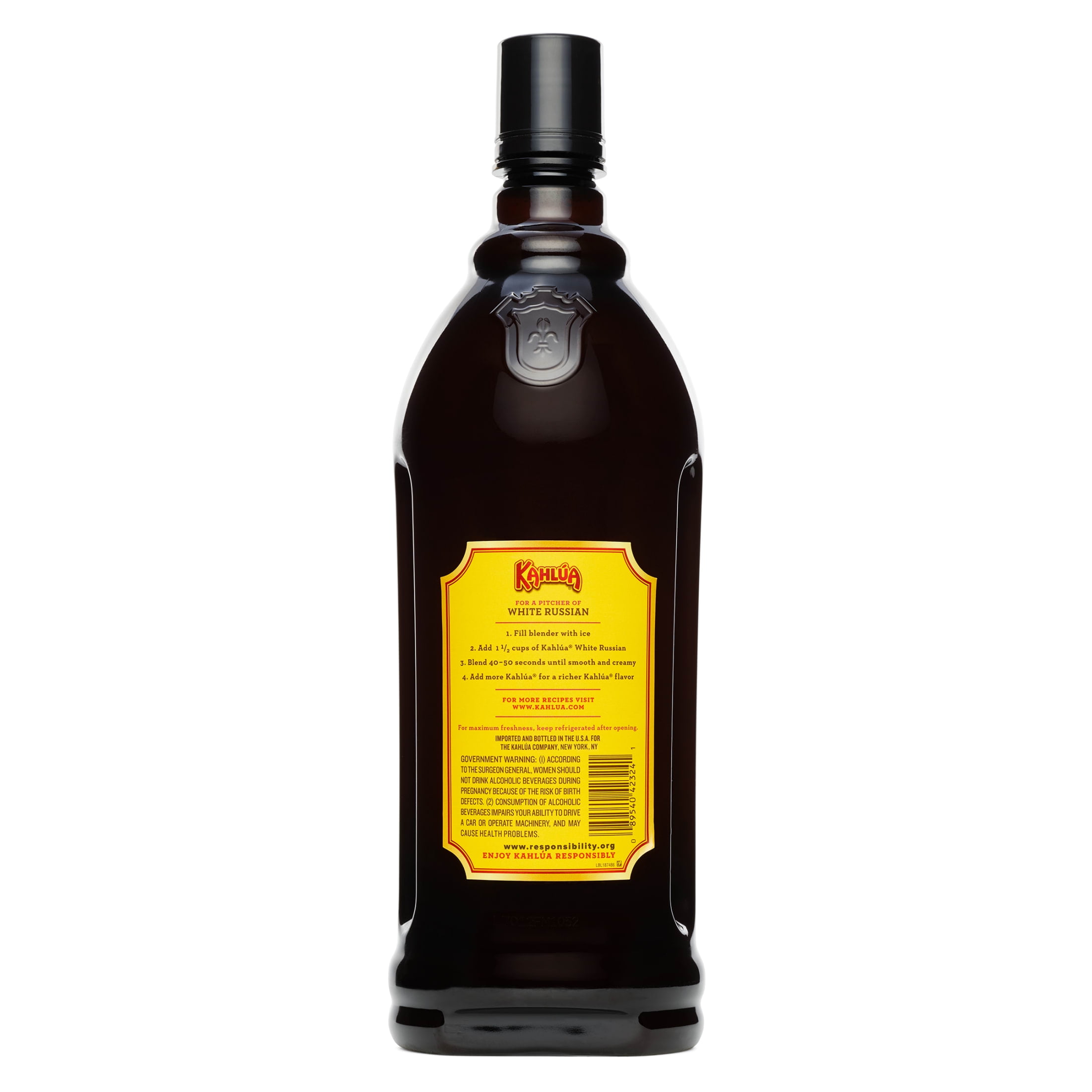 Kahlua Ready to Drink White Russian with Rum and Coffee Liqueur, 1.75 L Bottle, 12.5% ABV