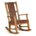 thumbnail image 1 of Marv Rocking Chair with Faux Leather Seat and Back- Rustic Oak Brown, 1 of 6