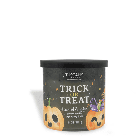 Tuscany Candle Trick or Treat: Haunted Pumpkin Scented Halloween Candle, 14 oz