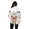 thumbnail image 4 of FORMRS Womens Scarf Winter Soft Long Big Warm Shawls Wrap Tassel Scarves, Beige Christmas Santa, 4 of 9
