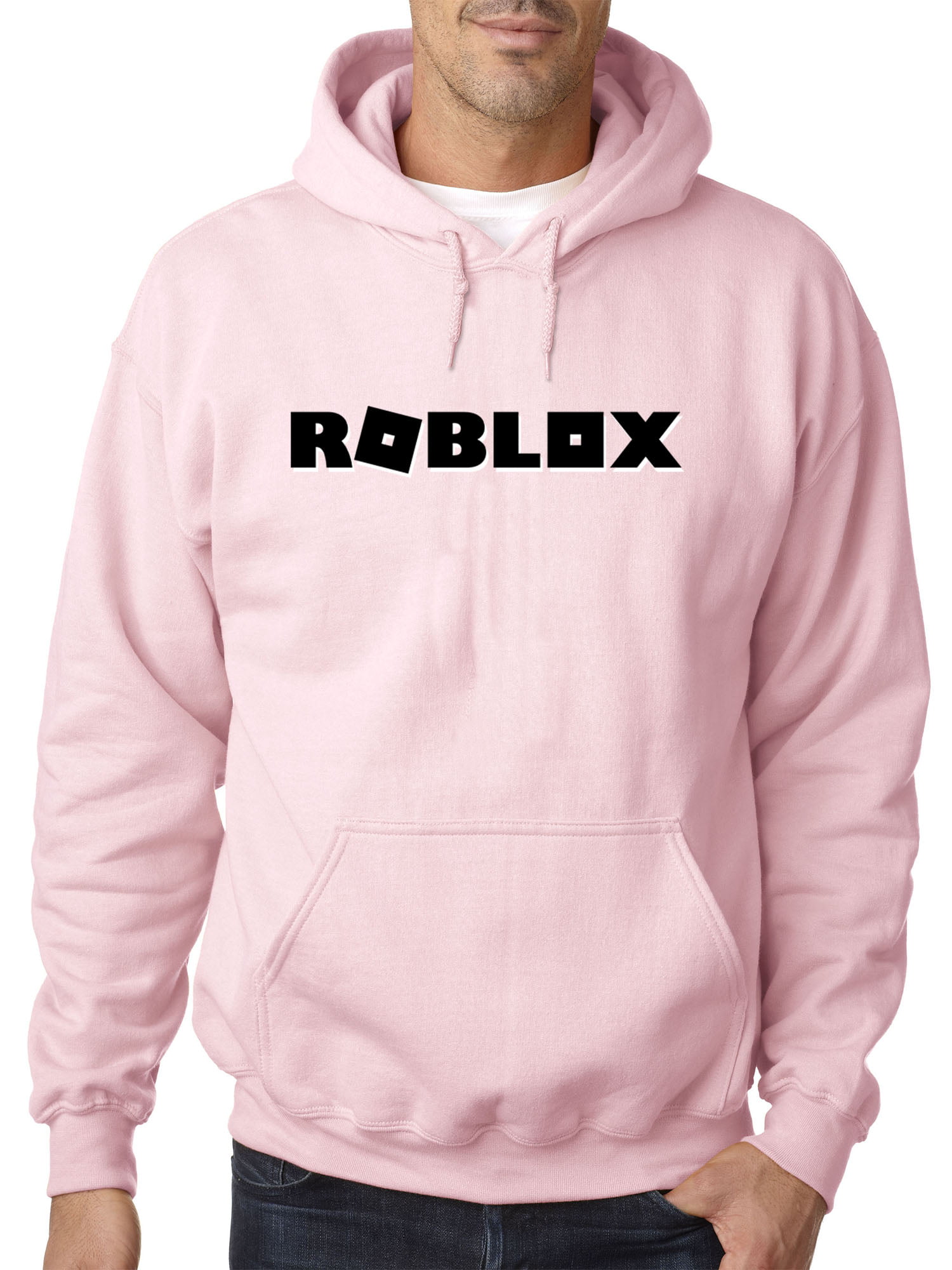 Trendy Usa Trendy Usa 1168 Adult Hoodie Roblox Block Logo Game Accent Sweatshirt Medium Light Pink Walmart Com - pink roblox logo￼