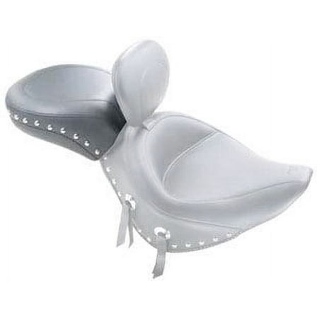 Wide Chrome Studded Recessed Rear Seat for Harley Davidson 2007-13 FLST