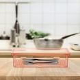 ITSELFER 2 Pcs Flatware Plastic Trays with Lid Cutlery Organizer
